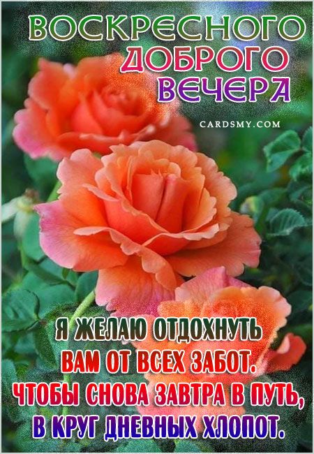 Открытка Доброго воскресного вечера! - Добрые открытки