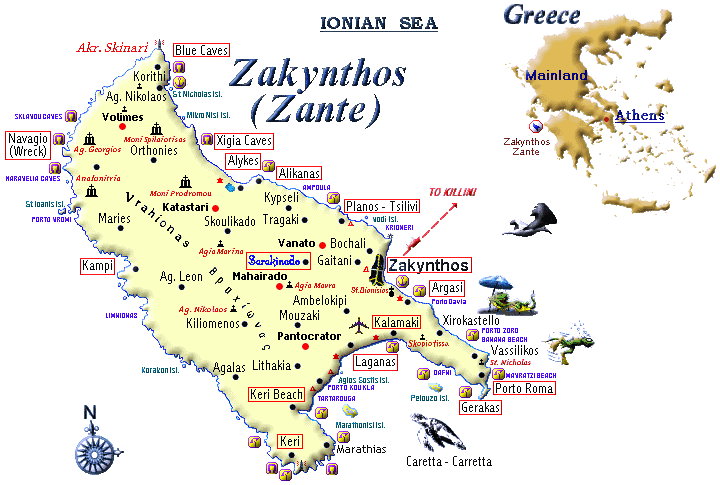 Острова Греции. Закинф/Закинтос. Путеводитель. Греция — По ...