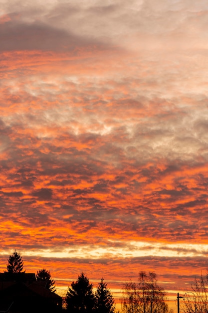 Natural Dramatic Sky In Different Colours During Sunset ...