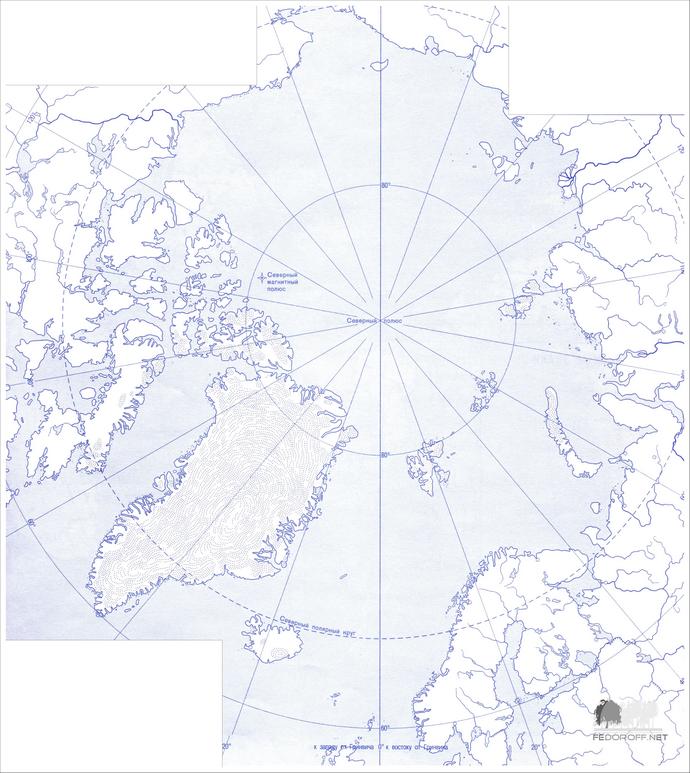 Контурная карта Северного Ледовитого океана — ВСЕ КАРТЫ ...