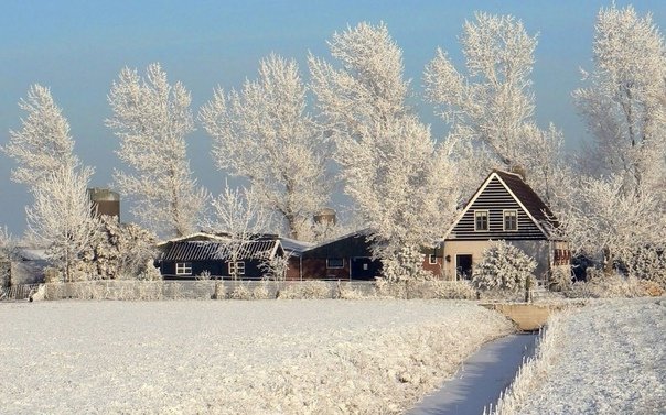 Зима В Деревне Рисунок (56 Фото)