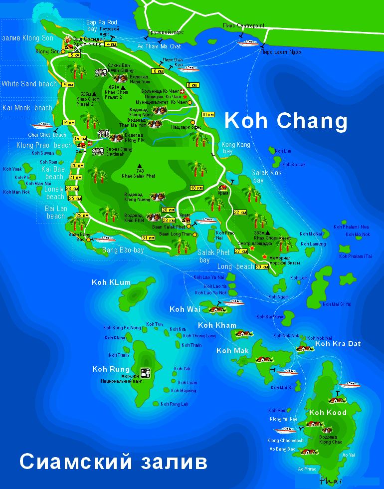 Карты Ко Пангана (Тайланд). Подробная ...