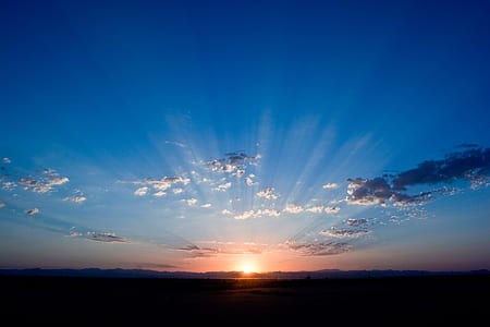 Royalty-Free photo: Blue sky and clouds during sunrise | PickPik