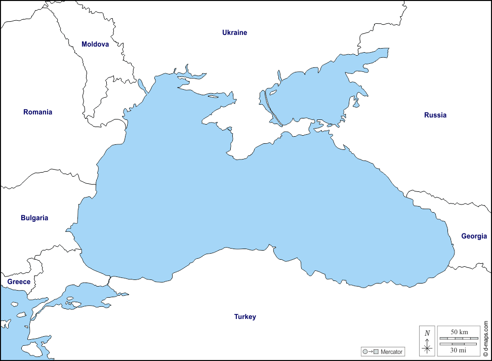 Политическая Карта Черноморского И Каспийского Морей ...