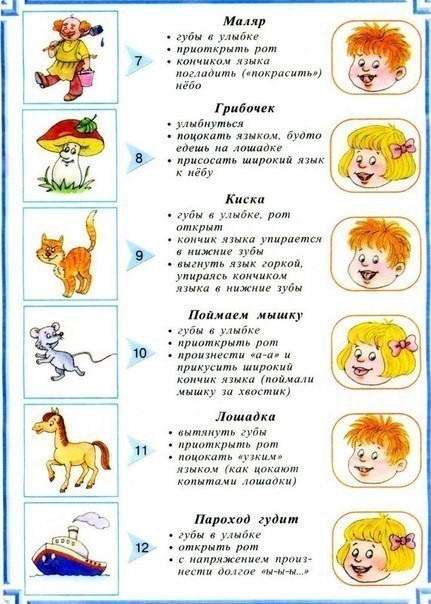 Артикуляционная гимнастика для детей 3-4-5-6 лет