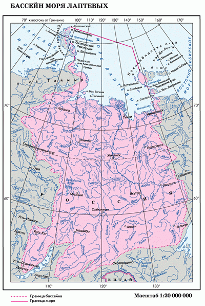 Море Лаптевых: на карте, впадающие реки, глубина, соленость ...