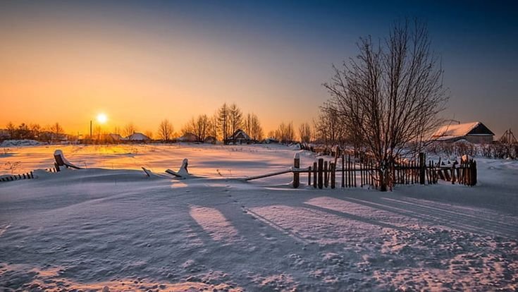 Заставки зима в деревне 29 фото