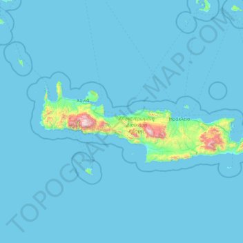 Карта Острова Крит, Провинция Греции. Клипарты, SVG, векторы ...