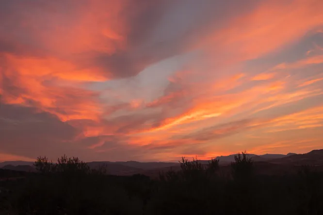 Sunset Sunrise Sky Background. Bright Dramatic Sky In Yellow ...