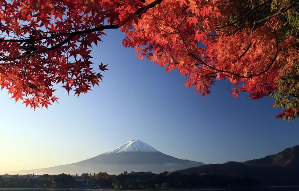 Обои на рабочий стол Вид на вулкан Фудзияма / Fujiyama в ...