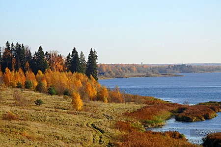 Пейзаж: Золотая осень для детей поэтапно с фото. Мастер-класс ...