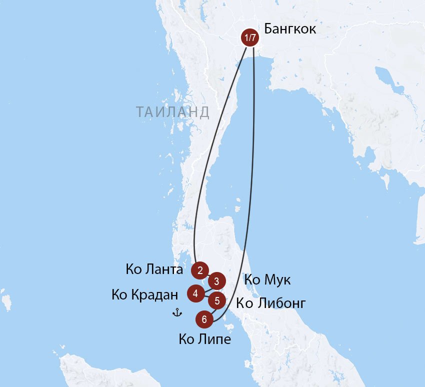карты : Туристическая карта островов Ланта (Ко Ланта Яй, Ко ...