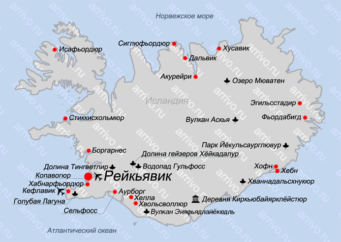 17. Карта острова Исландия | Геопортал Русского ...