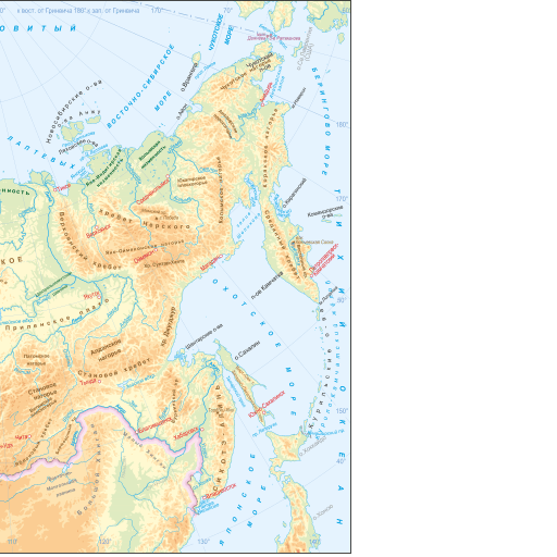 Физическая карта России