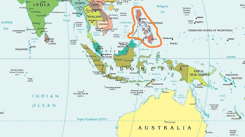 Где находятся Филиппины на карте мира? Подробная карта ...