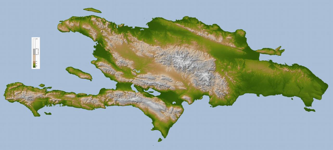 Карта Гаити политическая с Гаити и Доминиканской Республикой ...