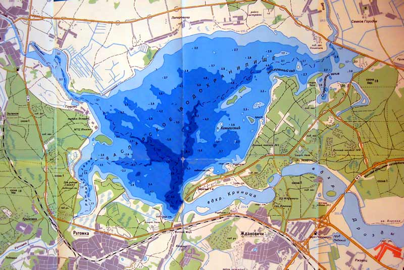 Минское море. Заславское водохранилище. Карта для рыбаков ...