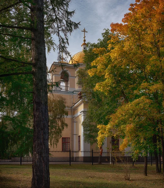 Обои осень, церковь, храм, береза ...