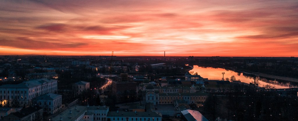 Закат над городом Пльзень