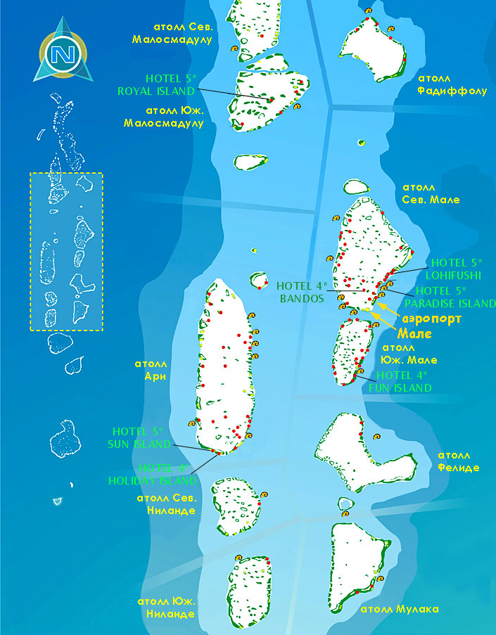 Карта острова Крадан (Map Koh Kradan ...