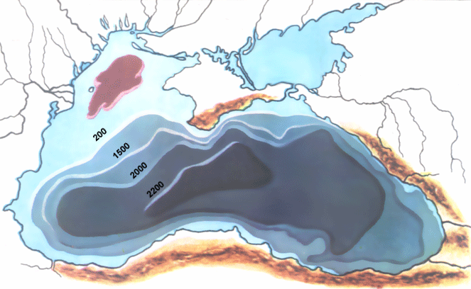 Карта осадков поверхности дна Средиземного моря. 1996 г.