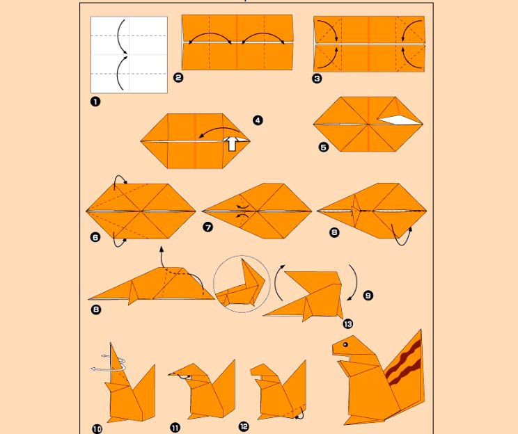 Простая белка: оригами для детей