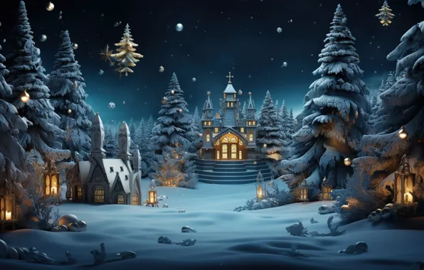 Winter night by Blackbird wallpapers на ...