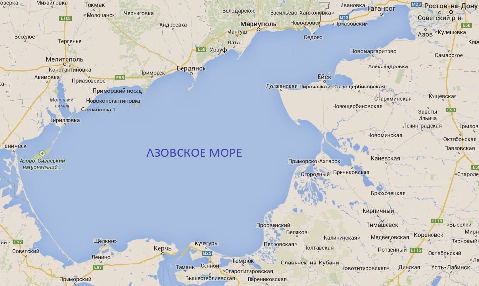 Карта Азовского моря % Map of Azov sea