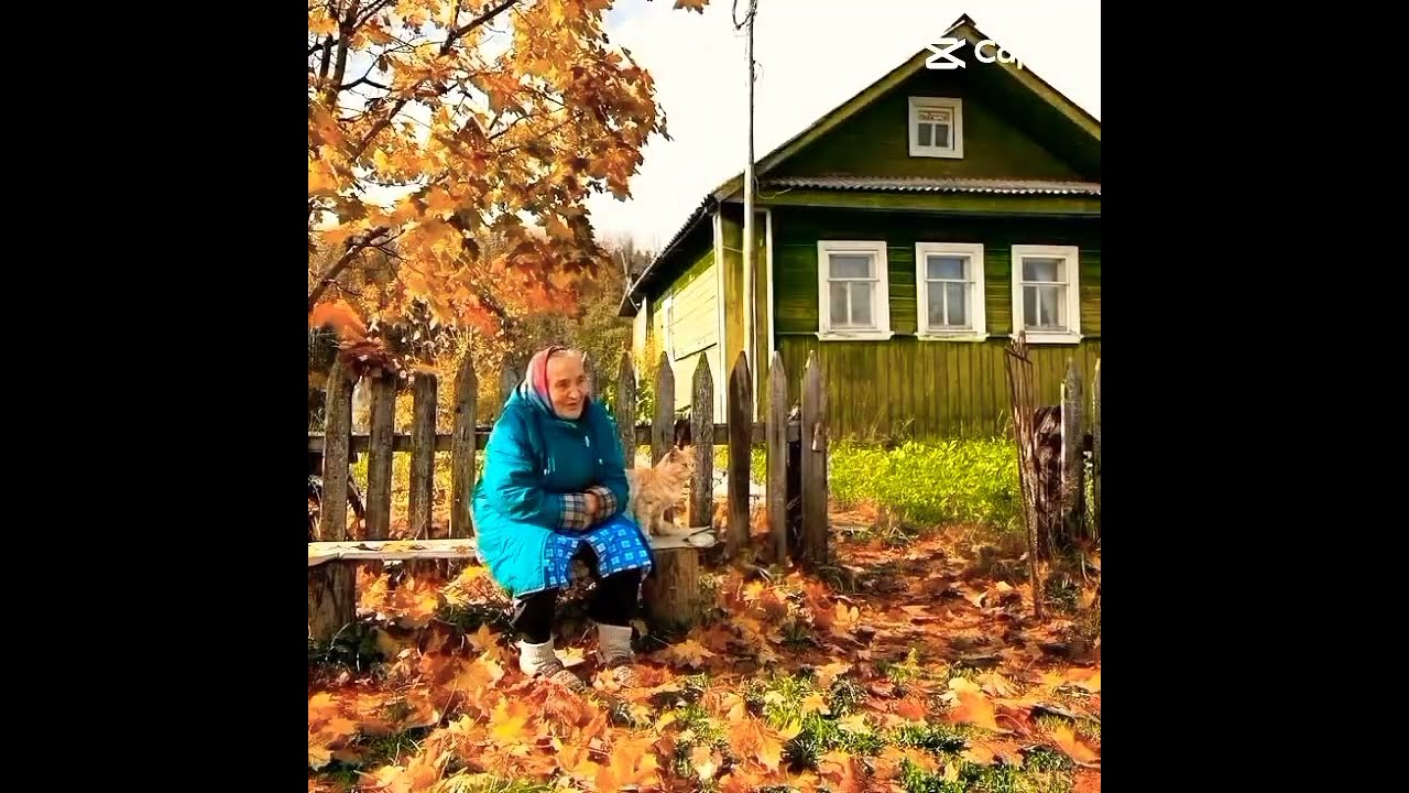 Обои на рабочий стол Осенняя деревня у подножья горы, обои ...