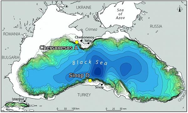 Старинная Карта Черного моря и прилегающих территорий 1833 года