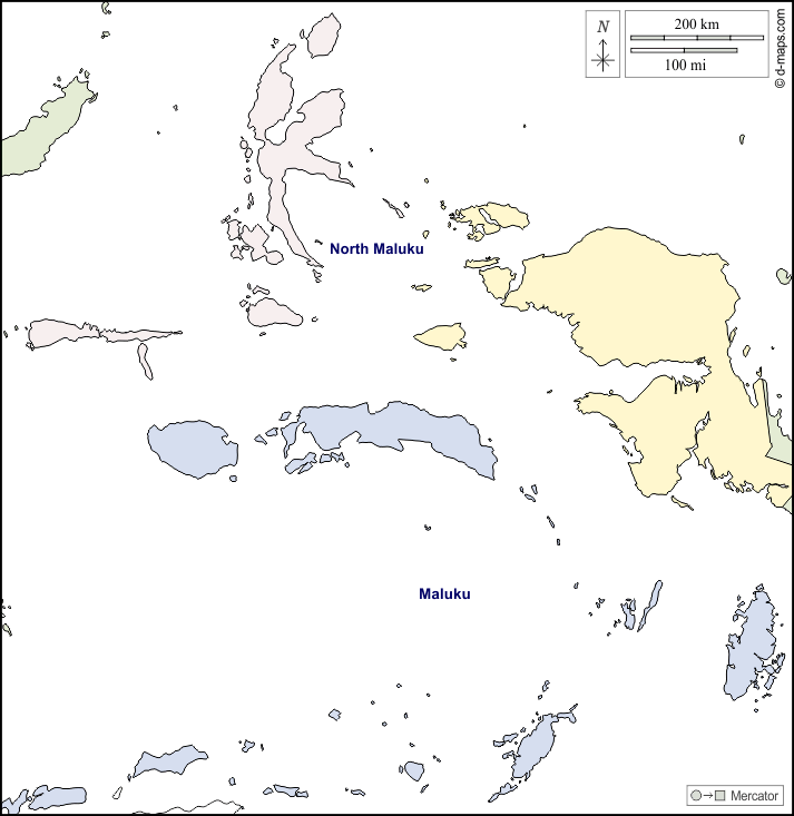 Молуккские острова Бесплатная карта, бесплатная карта ...