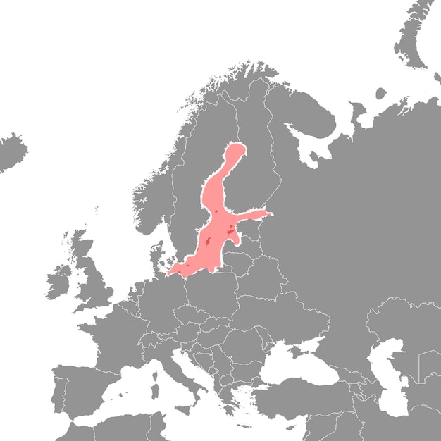 Балтийское Море Зона Политическая Карта — стоковая векторная ...