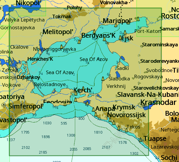 Побережье Азовского моря карта для отдыха