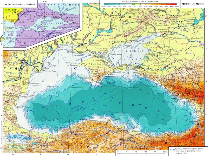 Чёрное море - карта глубин и морская ...