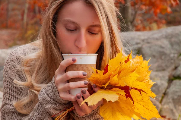 coffee in the fall park