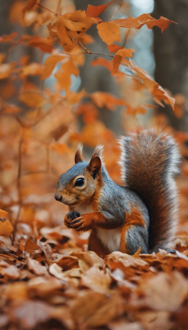 Free Photos | A couple of squirrels enjoying autumn leaves ...