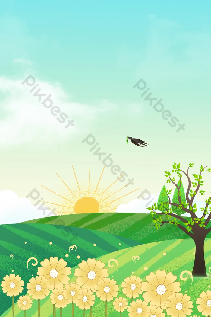 Free Vector | Hello Spring background with golden and white ...