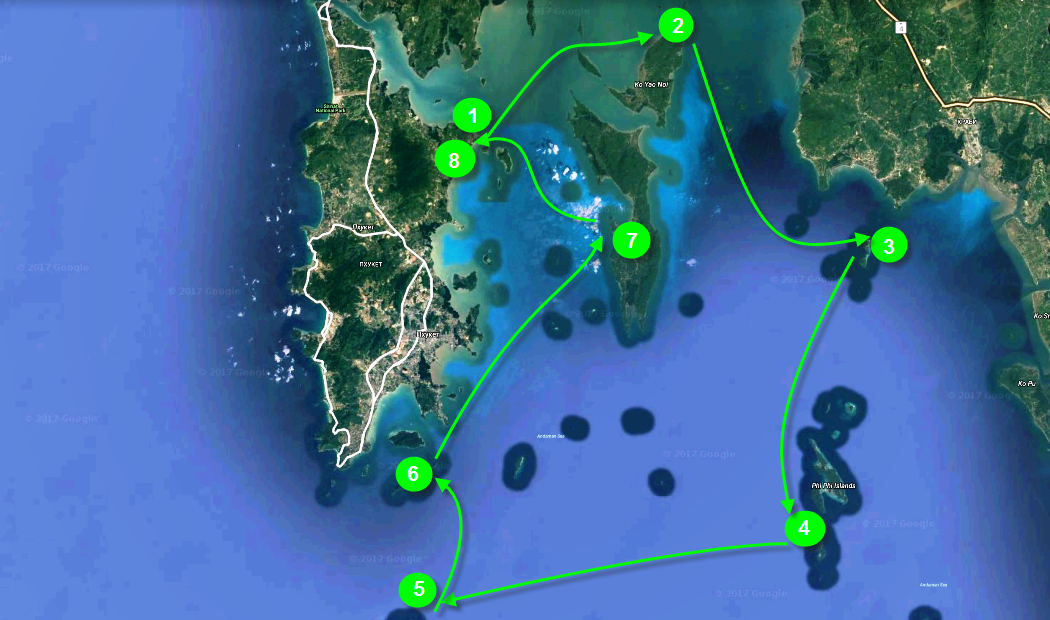 Карта Пхукета на русском языке с отелями | Карта пляжей