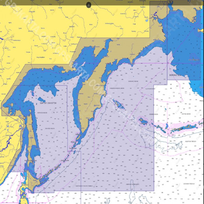 Карта Охотского моря - географическая карта
