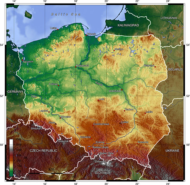 Административная карта Польши, Map of Poland. Библиотека карт