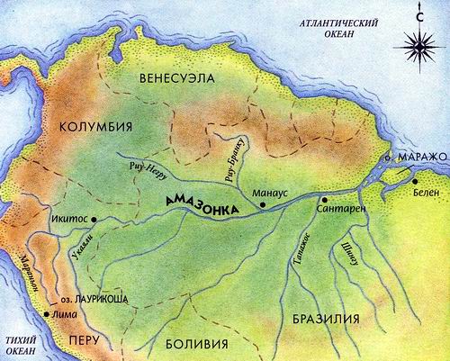 Карта тропических лесов Амазонки Лесной покров, лес Амазонки ...