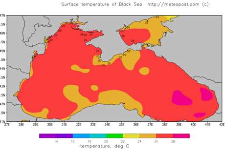 Температура воды в Чёрном море в июне ...