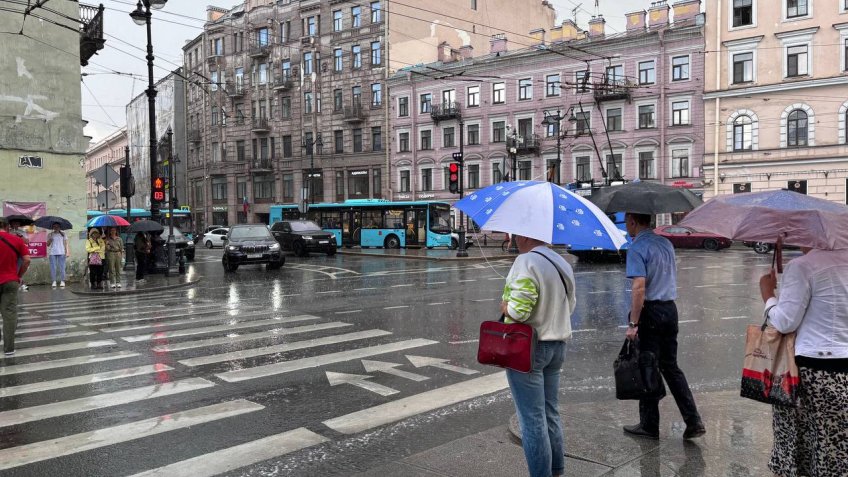 Вид на Казанский собор, в Петербурге ...