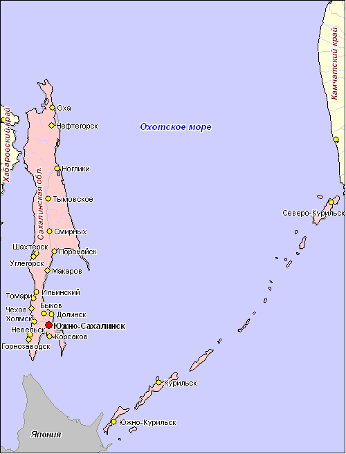 Остров Сахалин. Физическая карта - Регионы - Каталог ...