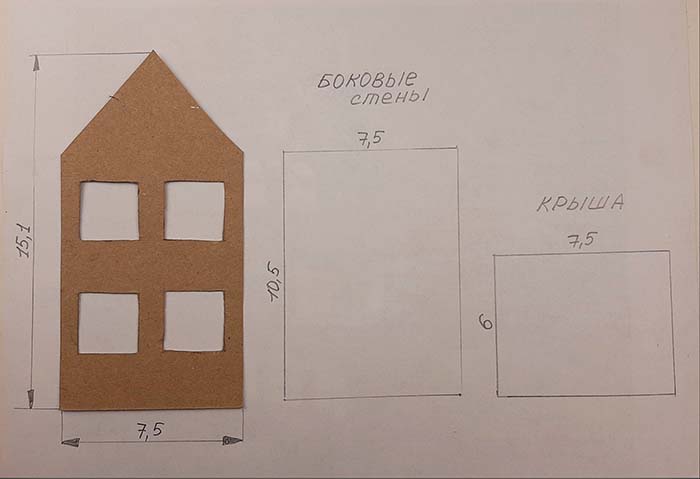 Новогодний домик своими руками - выкройки, инструкция