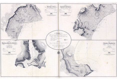 Антикварная карта Черного и Азовского морей (Крым). 1825г ...