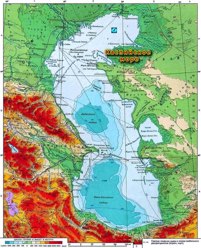 Каспийское море — глубина, площадь, место расположения озера ...