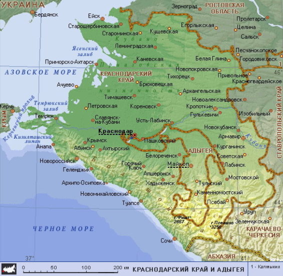 Woodenmap - Карта Краснодарского края