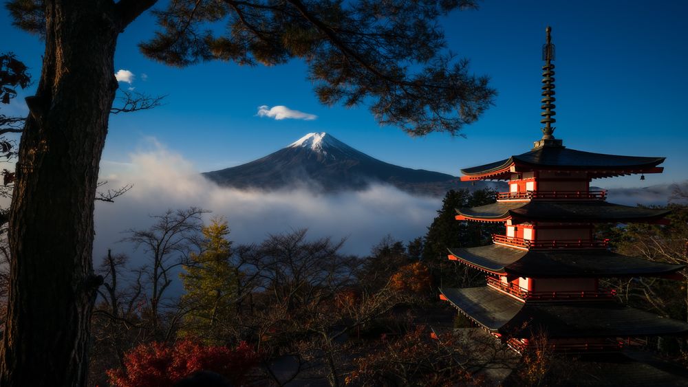 Обои на рабочий стол Вид на вулкан Фудзияма / Fujiyama и ...