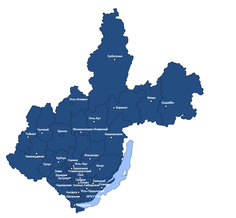 Карта Иркутской области с городами — Яндекс Карты